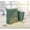 SIGEL GT118 bolsas de regalo, adornos dorados sobre verde, 26 x 32 cm, pack de 5