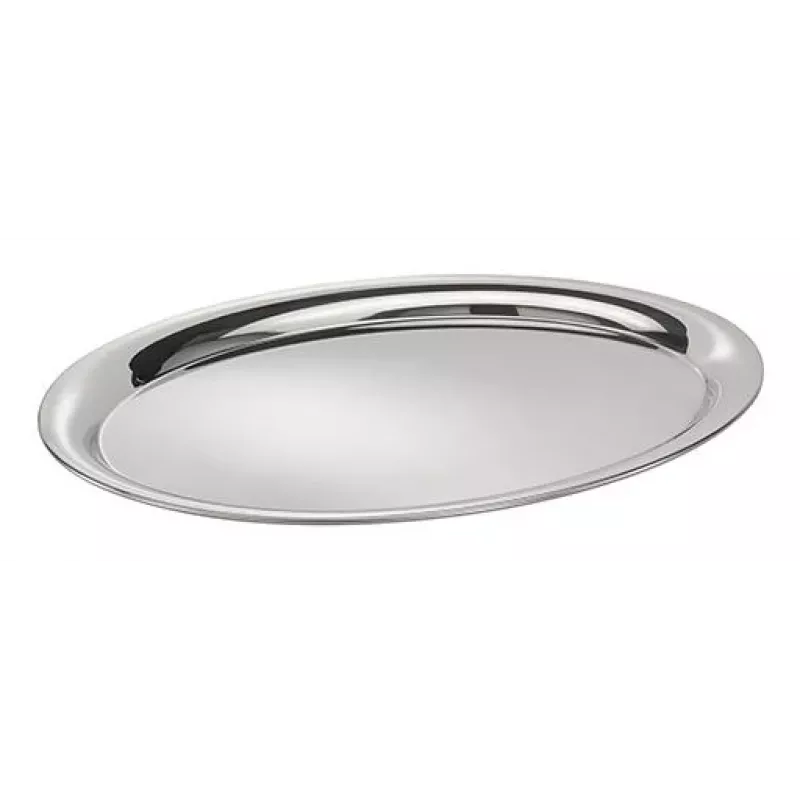 APS Bandeja de servir KAFFEEHAUS, ovalada, acero inoxidable, pulido brillante, borde replegado, 1 ud. (30117)