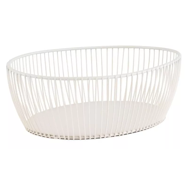APS SVART Panera ovalada de pan y fruta, blanca, 240 x 190 x 80 mm, metal, no apta para lavavajillas 30428