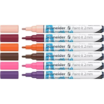 Schneider Paint-It 310 V3 Set de rotuladores acrílicos, varios colores, 2,0 mm, 6 uds. 120197