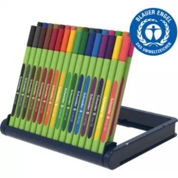 Set de rotuladores fineliner Schneider Edding Line-Up, 32 colores diferentes, punta recubierta de metal de 0,3 mm, tinta a base de agua, cuerpo ergonómico triangular 191091
