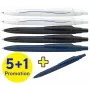 Set de bolígrafos Schneider Reco con 6 bolígrafos, tinta azul, carcasas de colores variados, punta mediana 131886