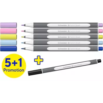 Set de rotuladores Schneider Paint-It 070, 6 colores diferentes, punta redonda 1 mm, tinta base agua, capuchón de seguridad ventilado ML07010502