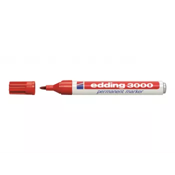 Edding 3000 Set de rotuladores permanentes 4-3000-4-1999, negro/rojo/azul/verde, resistente al agua 79628