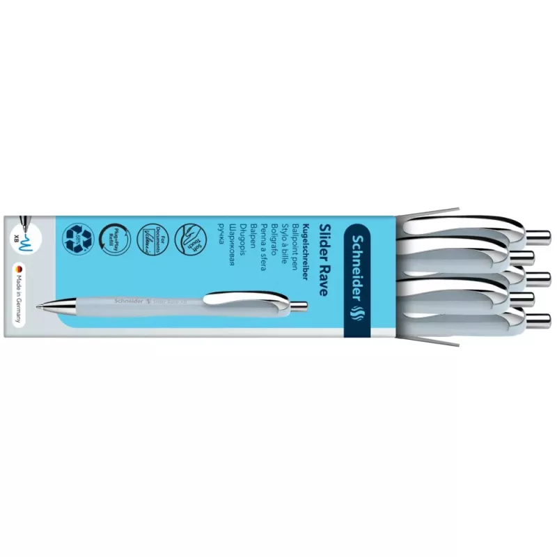 Bolígrafo Schneider Slider Rave XB, tinta azul, carcasa Arctic 132553