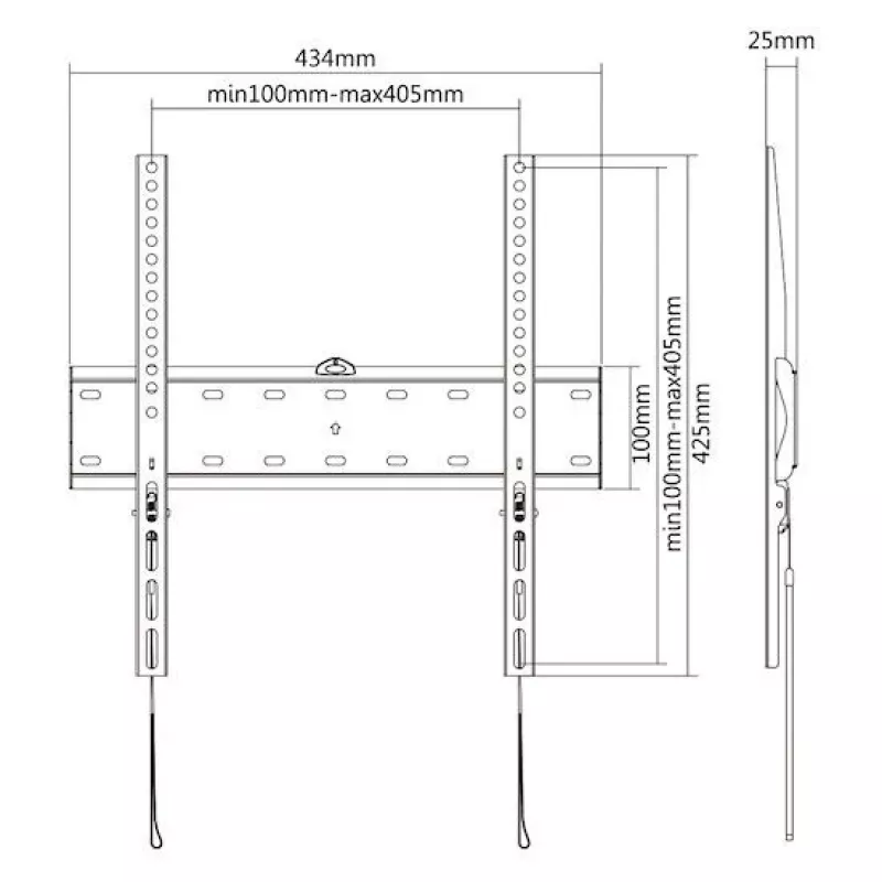 Soporte de pared fijo E+P 400x400 negro WHS105 0005625405