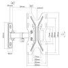 Soporte de pared para TV E+P WHS150 Full-Motion para pantallas de 32-65 pulgadas, VESA 400x400, 35 kg, negro 5625450