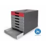 Unidad de cajones DURABLE IDEALBOX PLUS DIN A4 con 7 cajones, gris/rojo 776303