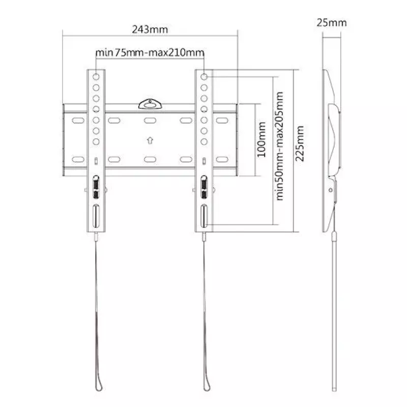 E+P soporte de pared 200x200 negro WHS104 5625404