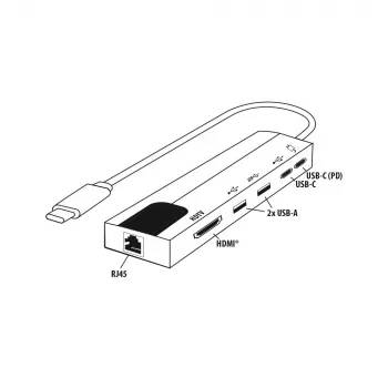E+P adaptador multipuerto USB-C 6 en 1 MPA6 negro/plata