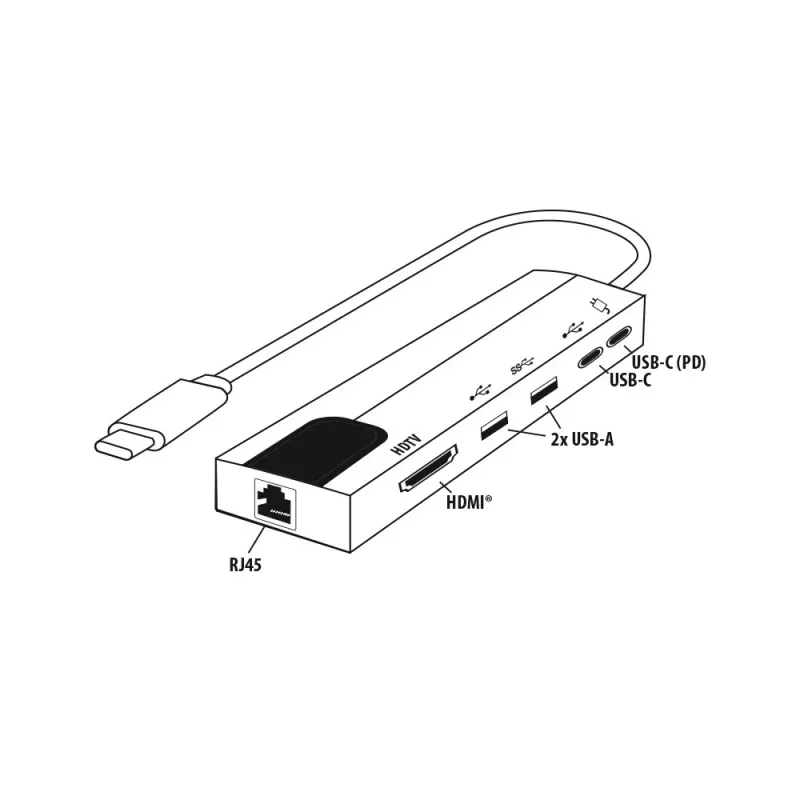 E+P adaptador multipuerto USB-C 6 en 1 MPA6 negro/plata