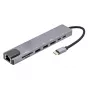 E+P adaptador multipuerto USB-C 8 en 1 MPA8 negro/plata