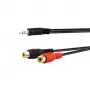 E+P cable adaptador de audio jack 3,5mm a 2 RCA hembra 0,2m negro 463450