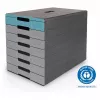 DURABLE IDEALBOX PLUS cajonera, 7 cajones, DIN A4, gris/azul, poliestireno 776306