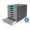 DURABLE IDEALBOX PLUS cajonera, 7 cajones, DIN A4, gris/azul, poliestireno 776306