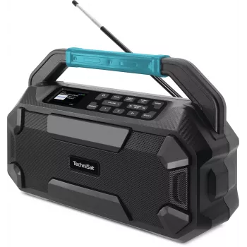 TechniSat VIOLA 231 OD Radio de obra DAB+ y FM con Bluetooth, resistente a salpicaduras IPX4, negro