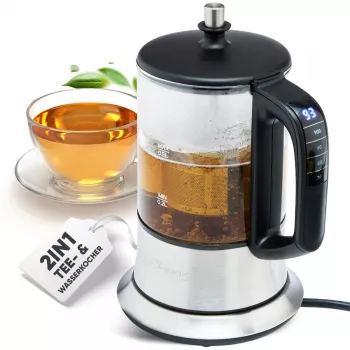 ProfiCook 501165 Hervidor de té 0,5 L 1100 W negro – acero inoxidable