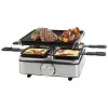 PROFI COOK Grill raclette PC-RG 1301 para 4 personas con plancha de hierro fundido reversible, carcasa de acero inoxidable 501301