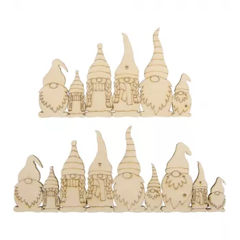 Rayher artículo decorativo listón de madera familia de duendes, 2 uds. (46805505)