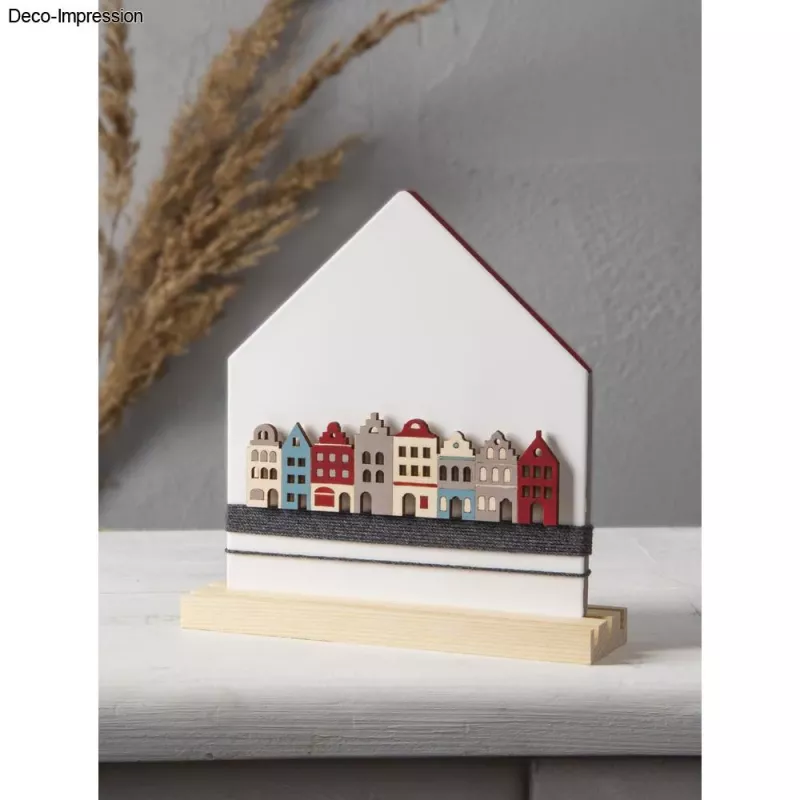 Rayher listón de madera decorativo casas nórdicas, natural, 2 uds. (46811505)