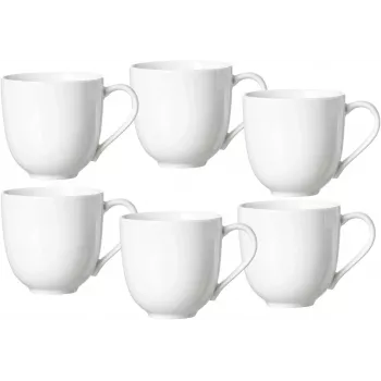 Ritzenhoff & Breker Skagen tazas de café de porcelana blancas 440 ml set de 6 317329