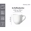 Ritzenhoff & Breker Skagen tazas de café de porcelana blancas 440 ml set de 6 317329