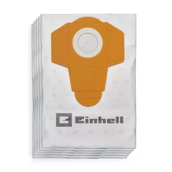 Einhell 2351195 pack de bolsas de polvo para TE-VC 2340 SA, TE-VC 2230 SA, TC-VC 1930 SA, TC-VC 1930 S, 40 L, blanco/amarillo, 5 uds.