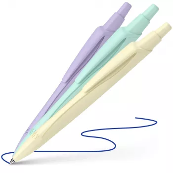 Schneider Reco Pastel bolígrafo, tinta azul, pack de 3, colores pastel surtidos 131893