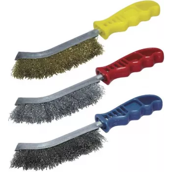 wolfcraft set de 3 cepillos de alambre de mano 2138000