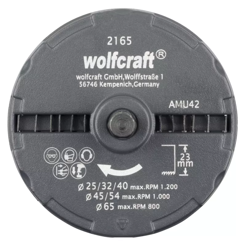 wolfcraft sierra de corona múltiple Ø 25-65 mm, 6 hojas de sierra, profundidad de corte 23 mm (2165000)