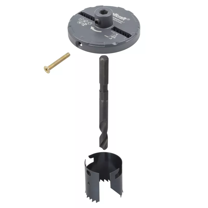 wolfcraft sierra de corona múltiple Ø 25-65 mm, 6 hojas de sierra, profundidad de corte 23 mm (2165000)