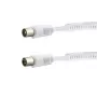 E+P AB101 cable de antena coaxial blanco 1,5m conector IEC macho a hembra 75dB apantallamiento