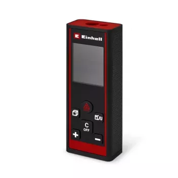 Einhell TC-LD 60 R medidor de distancia láser 60 m de alcance, área, volumen, Pitágoras, IP54, LCD iluminado, Soft Grip, incluye bolsa y pilas 2270082