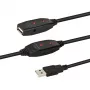 E+P CC508/25 cable repetidor activo USB 2.0, 25 m, conector macho USB-A a conector hembra USB-A, negro