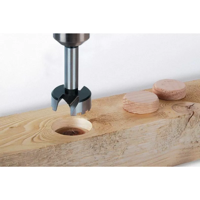 Wolfcraft 3326000 broca Forstner 45 mm, longitud total 90 mm, vástago cilíndrico