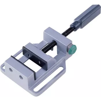 Wolfcraft tornillo de banco con base giratoria 100 mm de ancho de mordaza, 100 mm de apertura, fundición gris, azul/gris, 3410000