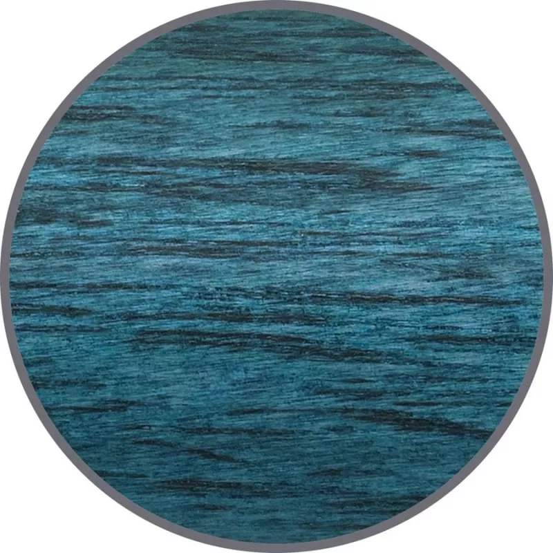 Faber-Castell Ambition Bolígrafo – Cuerpo de madera azul, tinta negra, anillo decorativo cromado 148035