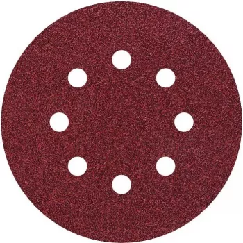 Wolfcraft 2259100 Set de discos de lijar con velcro para lijadora excéntrica, 125 mm, granos P80/P120/P240, 25 piezas, perforados