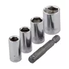 Wolfcraft 2413000 Juego de 5 llaves de vaso hexagonales exteriores, accionamiento de 1/4 pulgadas, acero cromo-vanadio