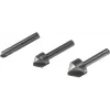 Wolfcraft 2504000 Set de avellanadores, 3 piezas, 6/12/16 mm, acero para herramientas, vástago cilíndrico