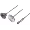 Wolfcraft Set de cepillos de alambre mini de acero, 3 piezas, 2114000