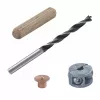 Wolfcraft 2916000 Set de tacos de madera de haya 6 mm, 50 tacos estriados + 4 marcadores de tacos de acero