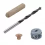 Wolfcraft 2916000 Set de tacos de madera de haya 6 mm, 50 tacos estriados + 4 marcadores de tacos de acero