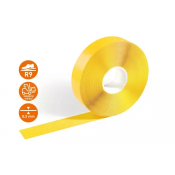 DURABLE DURALINE 50/05 Cinta autoadhesiva de señalización para suelo, amarilla, 50 mm x 5 m 1021988
