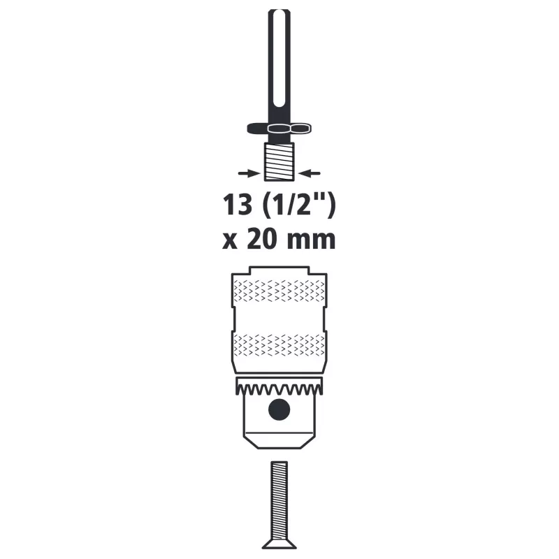 wolfcraft 2640000 Adaptador de portabrocas SDS-plus 1/2
