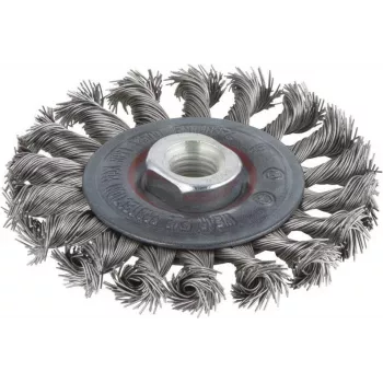 Wolfcraft 2701000 Cepillo circular Ø 100 mm alambre de acero inoxidable, vástago 1/4
