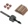 Wolfcraft Set de tacos de madera de haya 8 mm con broca, tope de profundidad y marcadores (50 tacos, 56 piezas) 2917000