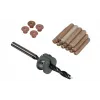 Wolfcraft Set de tacos de madera de haya 8 mm con broca, tope de profundidad y marcadores (50 tacos, 56 piezas) 2917000