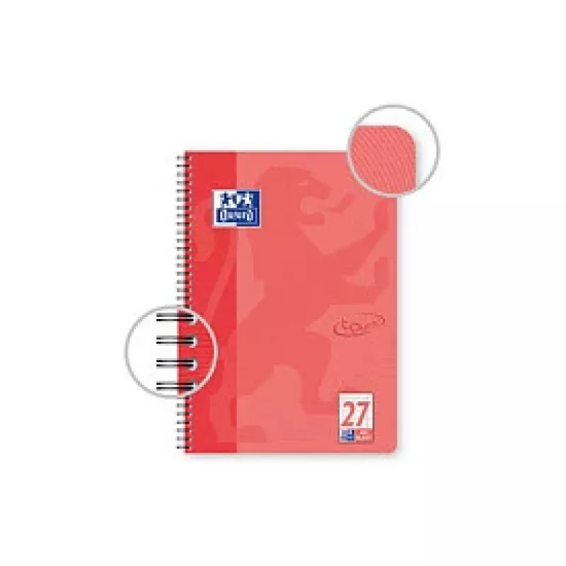 OXFORD Bloc de notas College TOUCH rayado 27 con doble margen DIN A4, 80 hojas, 90 g/m², microperforado, 4 taladros, certificado FSC, 1 bloc 400091924