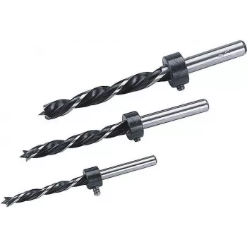 Wolfcraft 2730000 Set de brocas helicoidales para madera, 3 piezas (6 mm, 8 mm, 10 mm), vástago cilíndrico